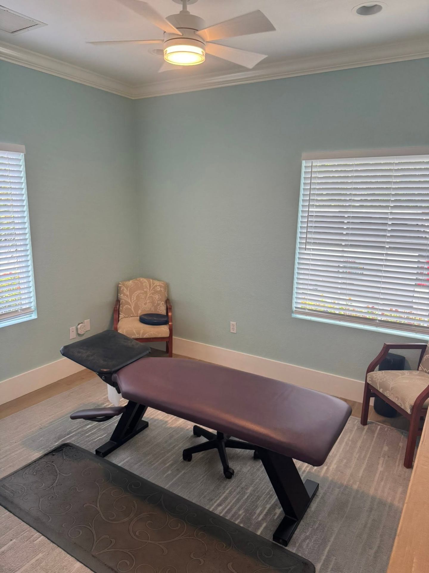Private chiropractic treatment room in Naples, FL