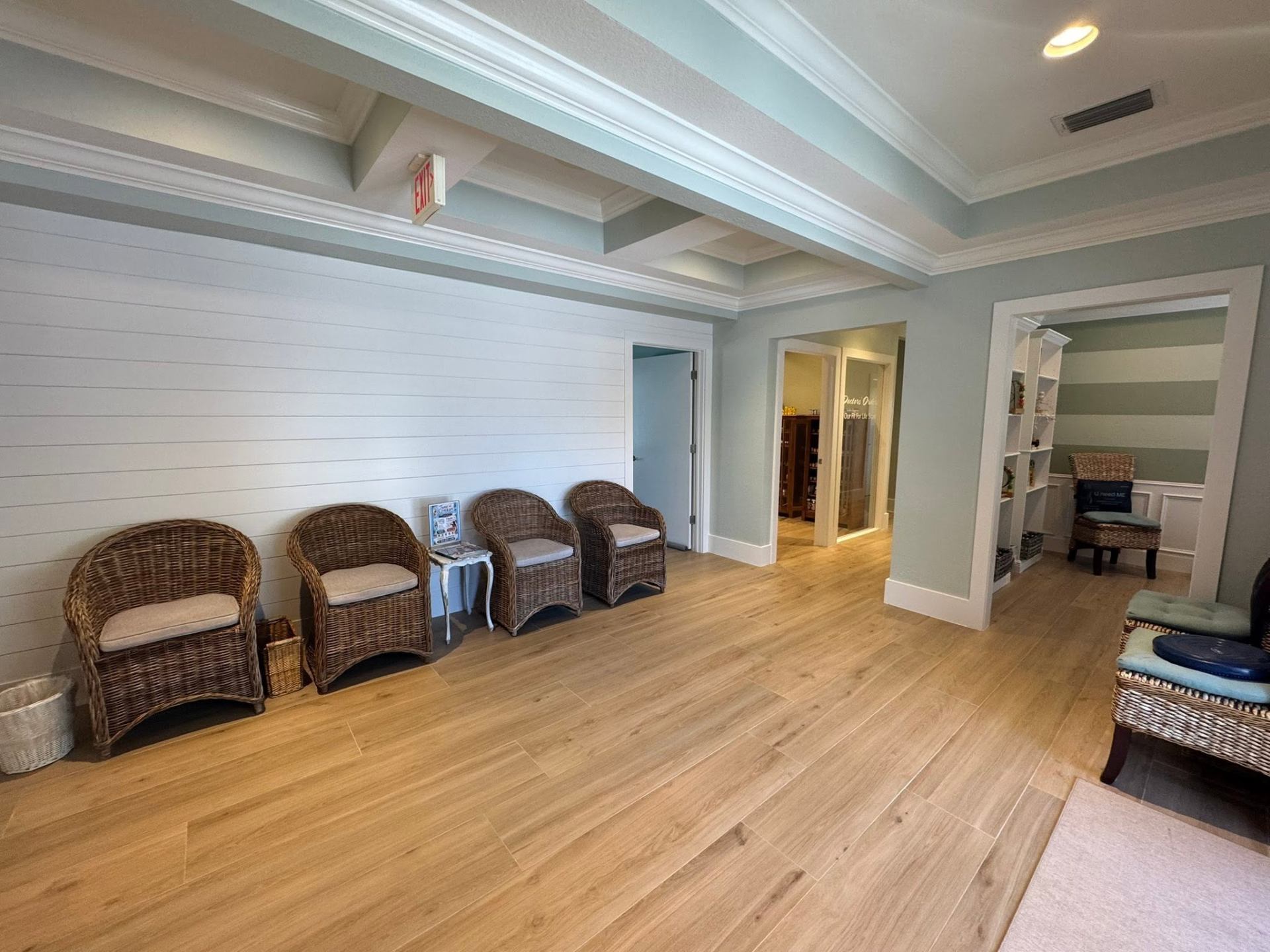 Coastal waiting room at Fit for Life chiropractor in Naples, FL