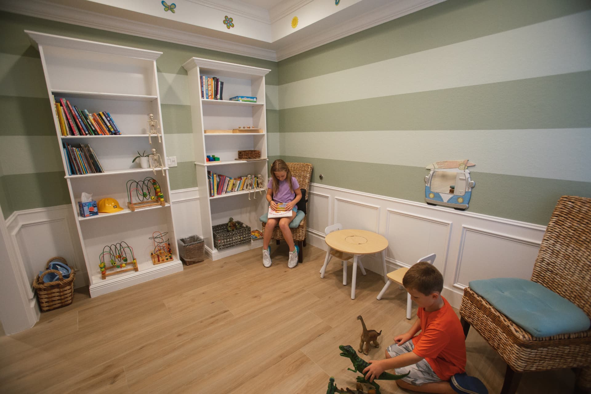 Children enjoying the pediatric chiropractic playroom in Naples, FL